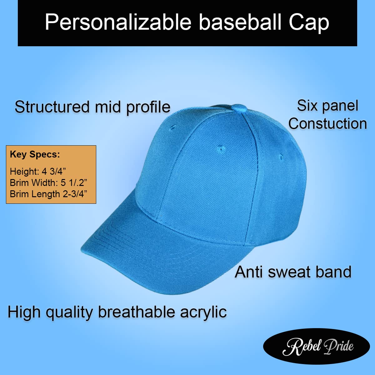 light blue hat product features