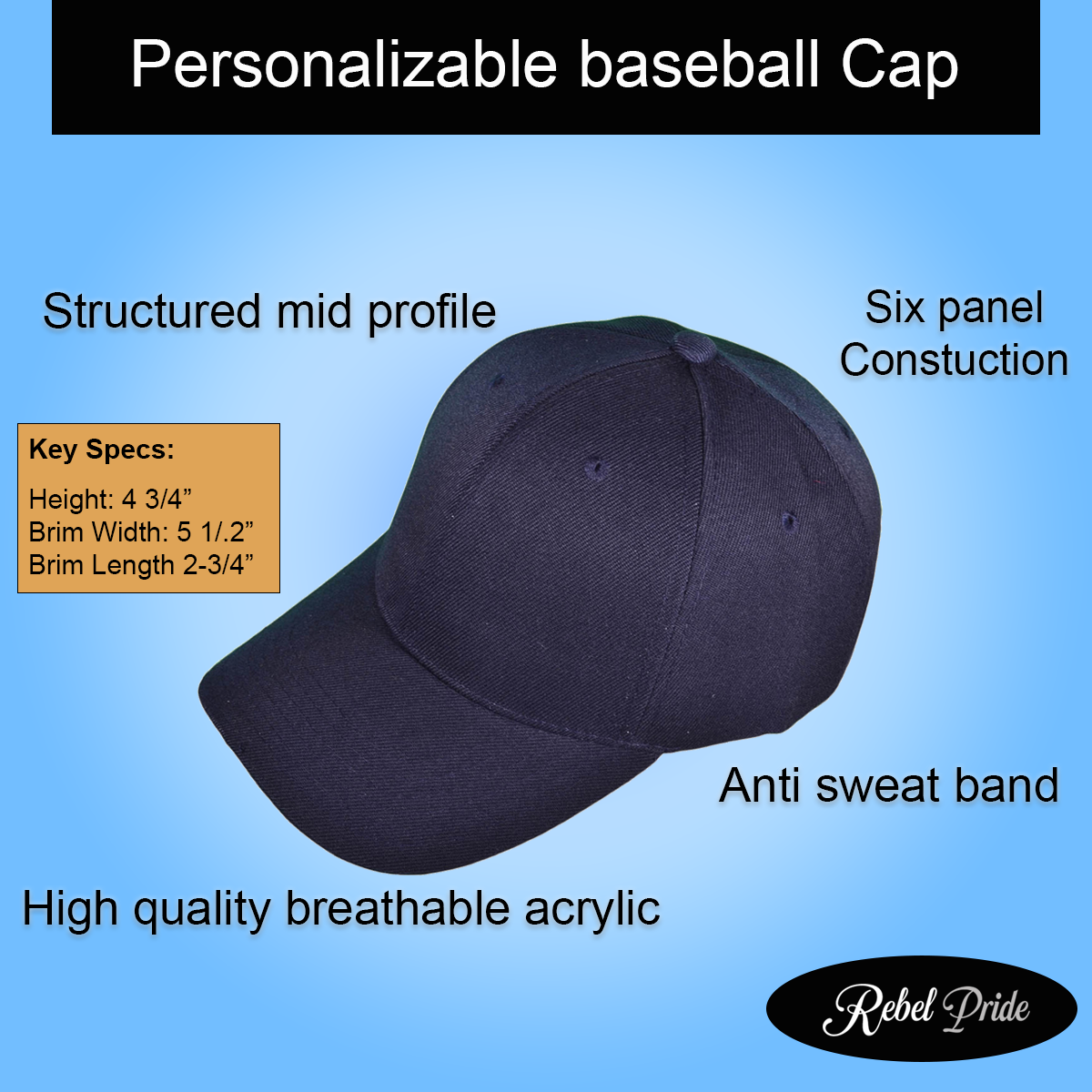 navy blue hat product features